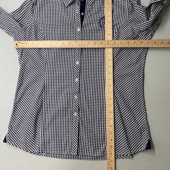 Ariat Men Shirt L Blue Check Collared Button Up Gingham Adult Fit for a Rider - Picture 6 of 11